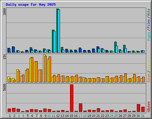 Daily usage for May 2025